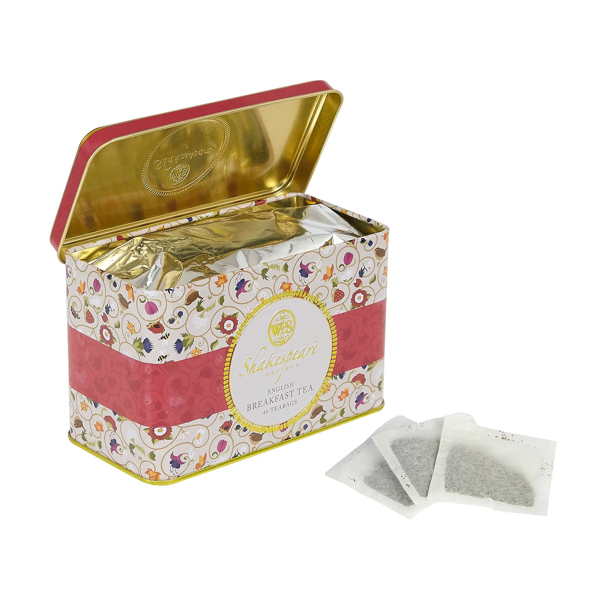 Shakespeare Birthplace Trust Tea Caddy With 40 Breakfast Teabags Tea Tins New English Teas 
