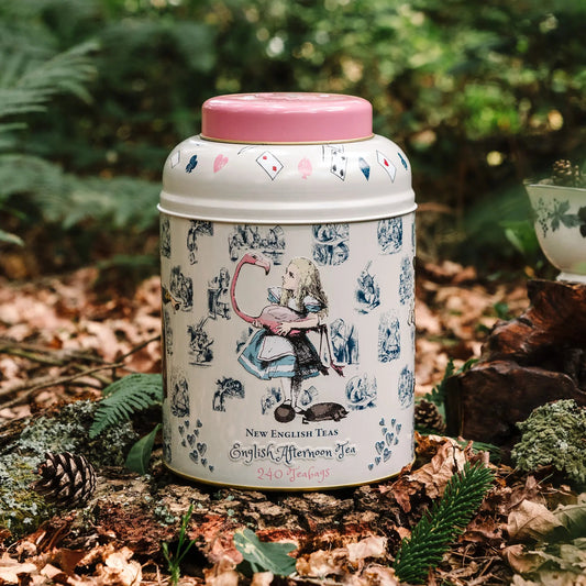 Vintage Alice in Wonderland Tea Caddy With 240 English Afternoon Teabags Tea Tins New English Teas 