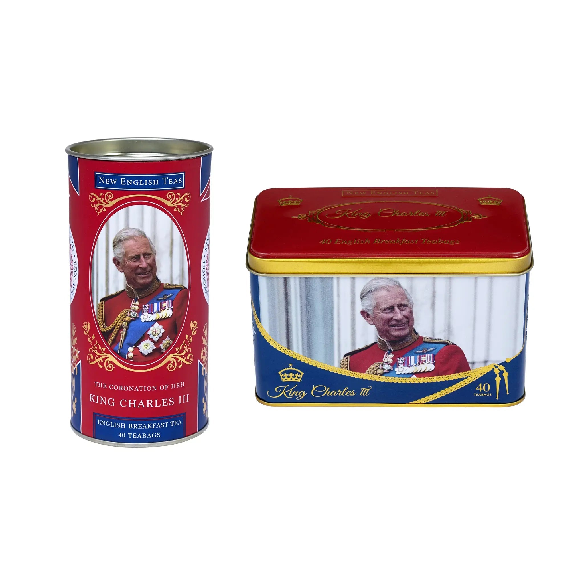 King Charles III Tea Tin & Drum Gift Bundle Gift Sets New English Teas 