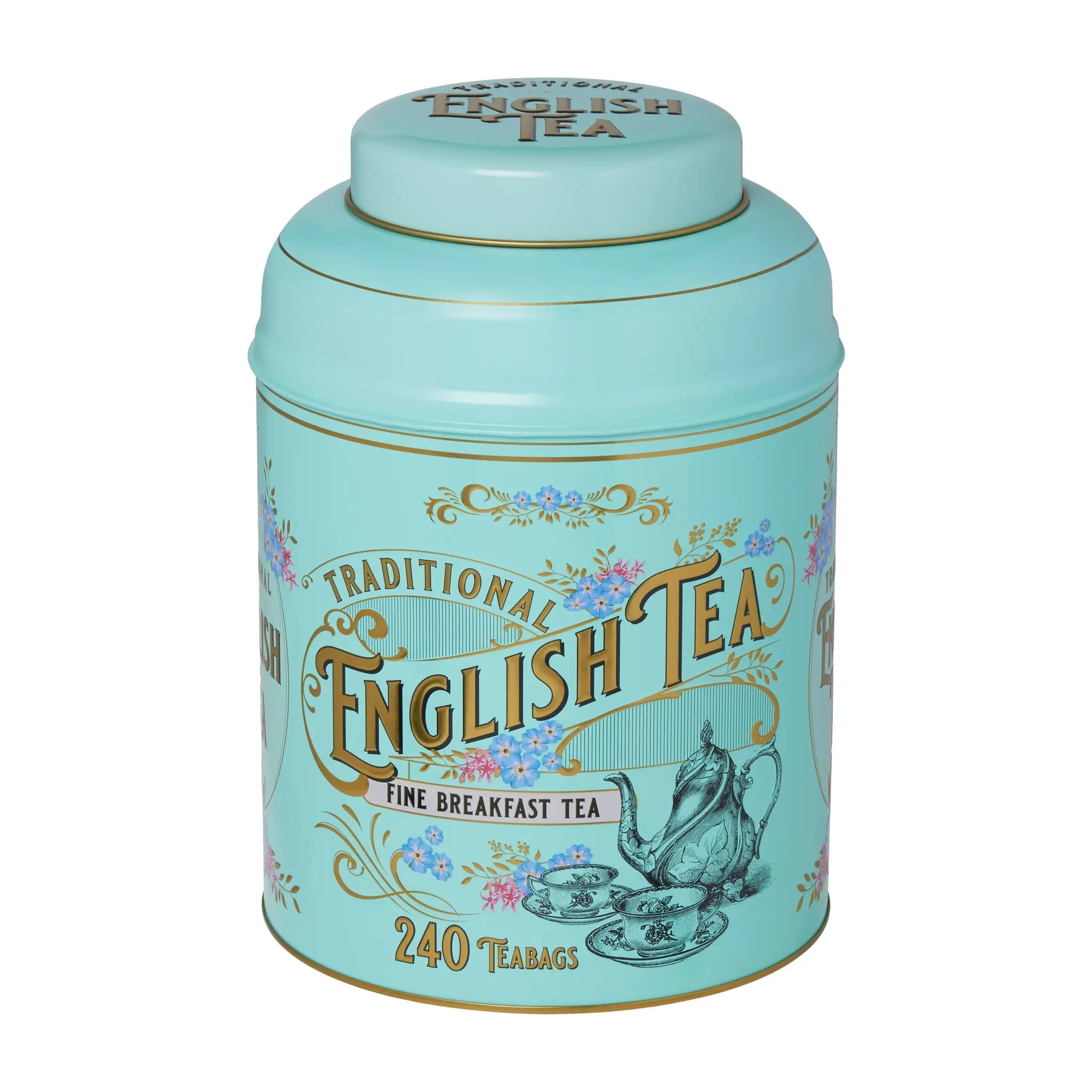 Vintage Victorian Deluxe Tea Caddy - Mint Green Tea Tins New English Teas 