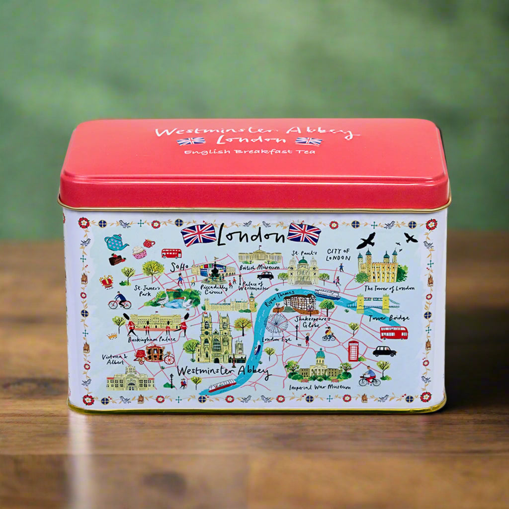 Westminster Abbey Classic Tea Tin - City Map - New English Teas