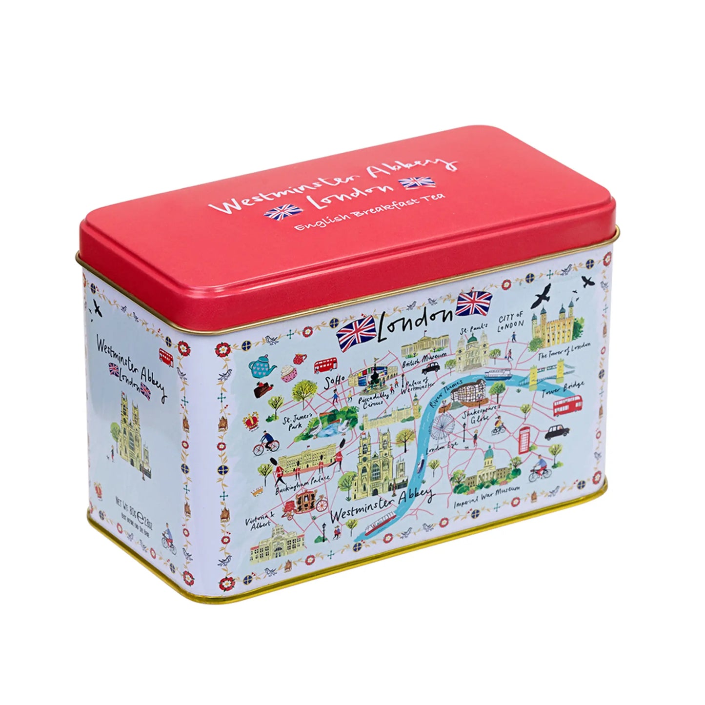 Westminster Abbey Classic Tea Tin - City Map - New English Teas