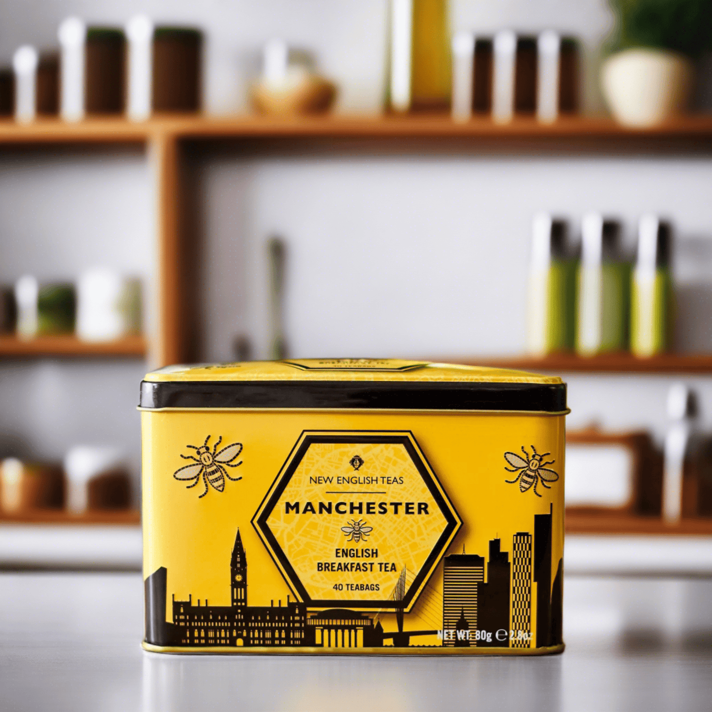 Manchester Bee Tea Tin With 40 English Breakfast Teabags Tea Tins New English Teas 