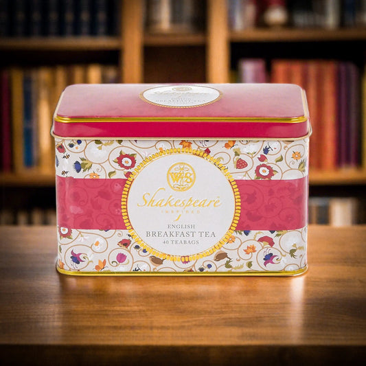 Shakespeare Birthplace Trust Tea Caddy With 40 Breakfast Teabags Tea Tins New English Teas 