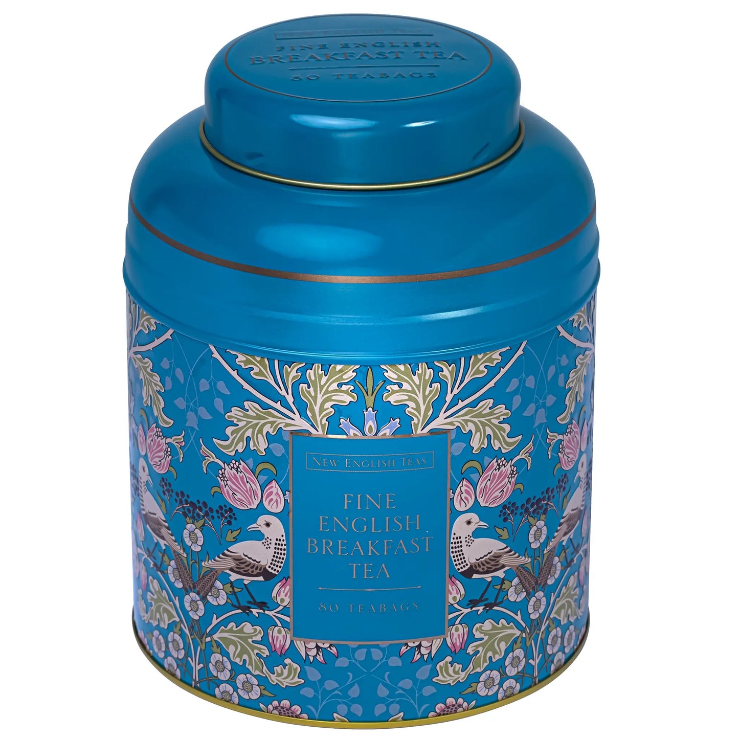 Song Thrush & Berries Tea Caddy - Teal Tea Tins New English Teas 