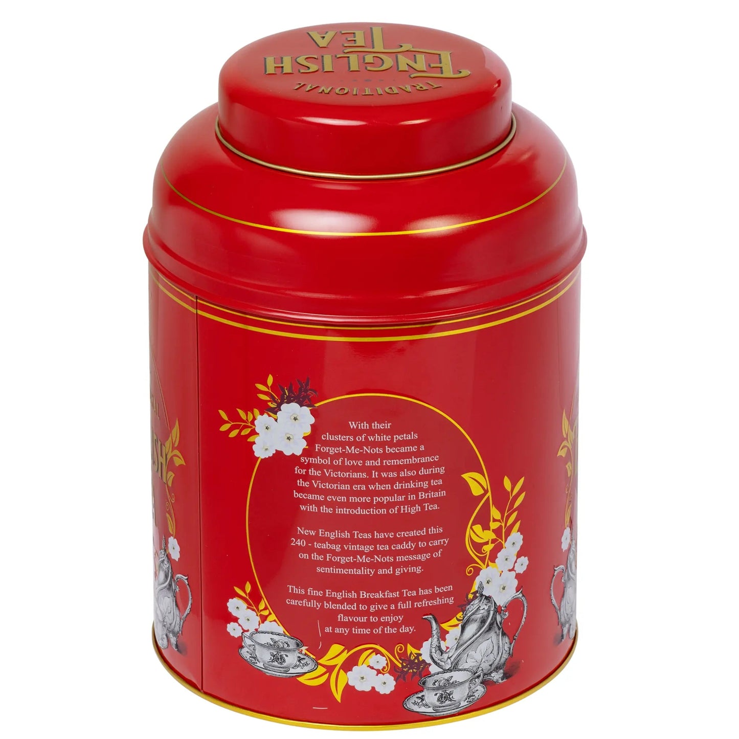 Vintage Victorian Deluxe Tea Caddy - Berry Red Tea Tins New English Teas 