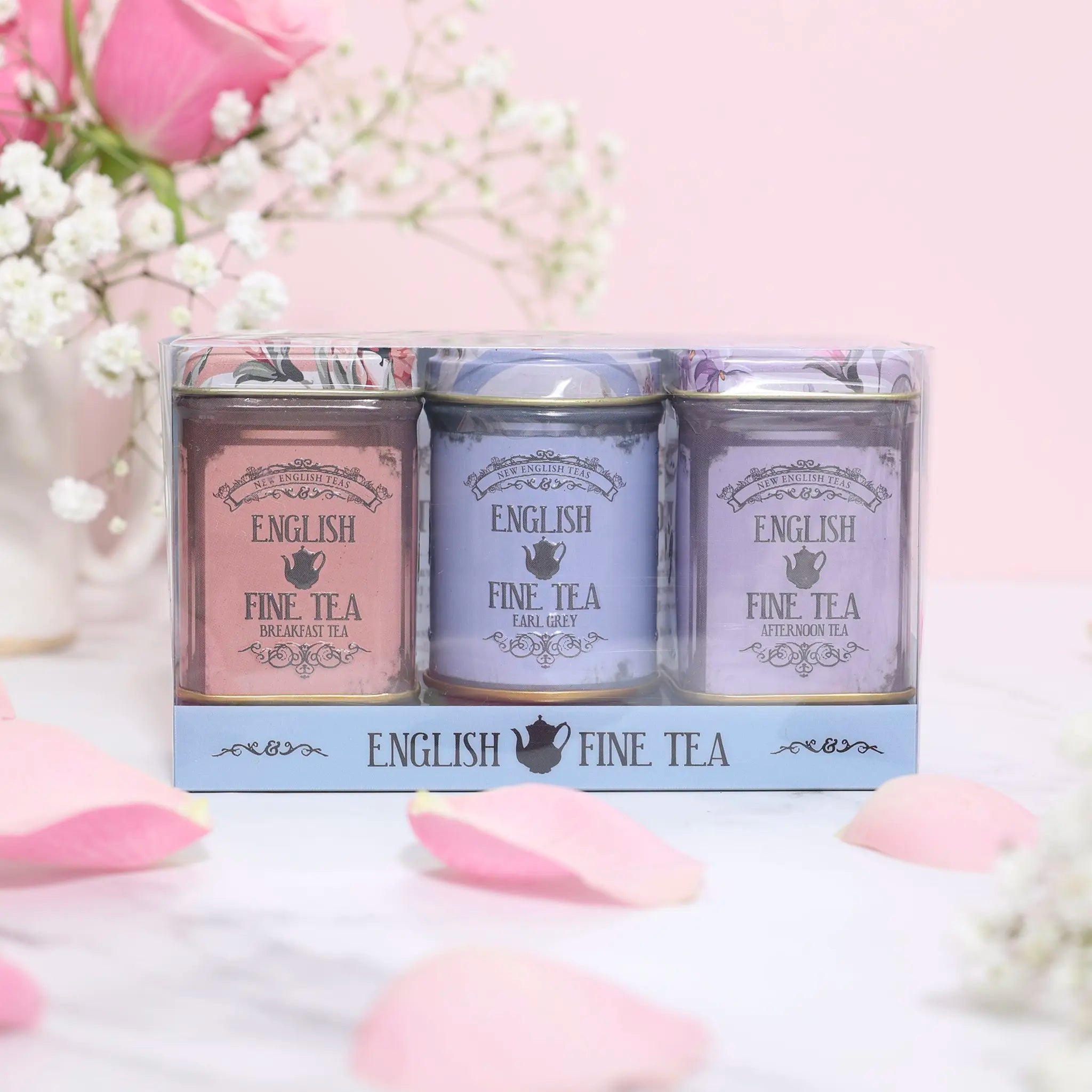 Vintage Floral Mini Tea Tin Gift Set Gift Packs New English Teas 