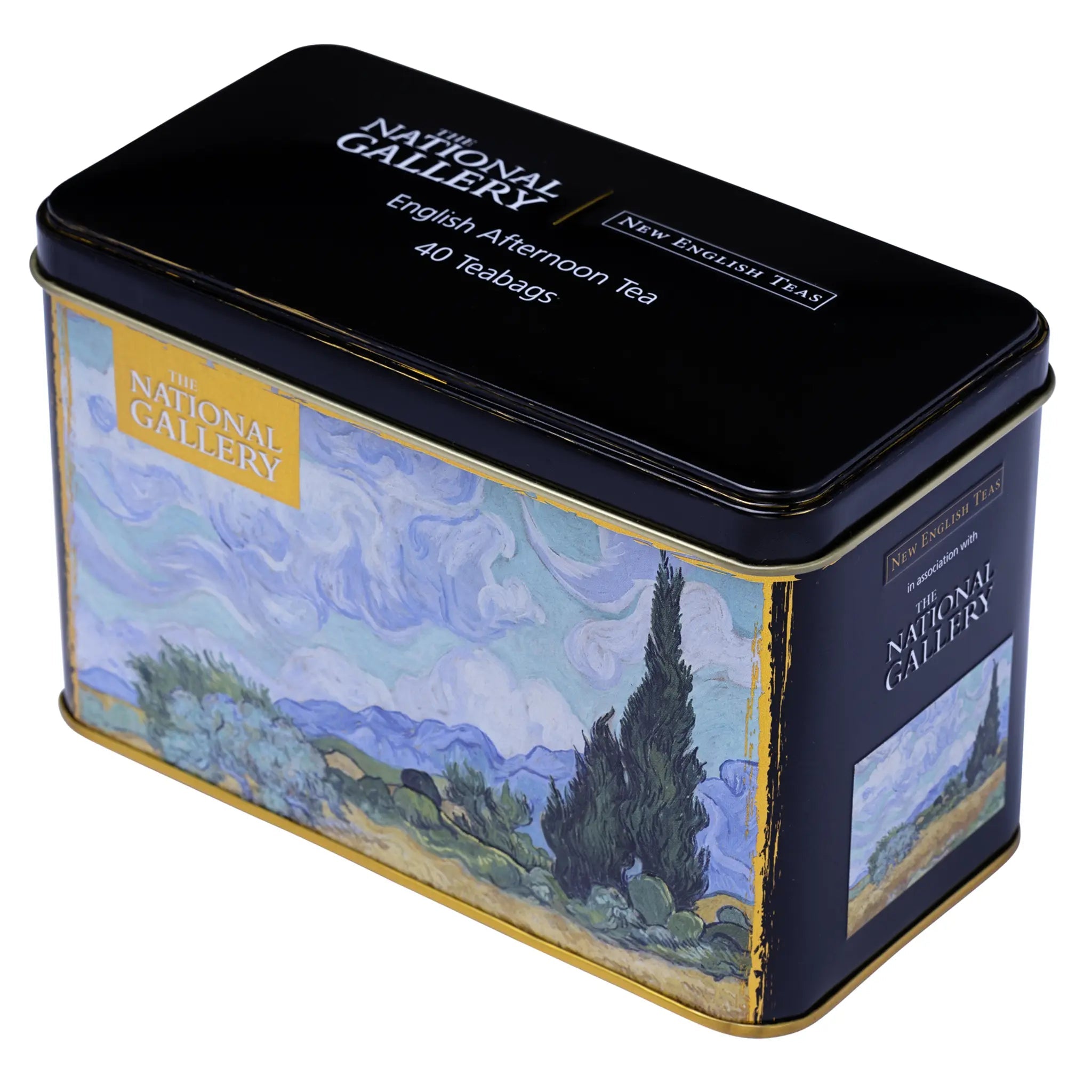 Wheatfield With Cypresses by Vincent Van Gogh - Classic Tea Tin - 40 English Afternoon Teabags Tea Tins New English Teas 