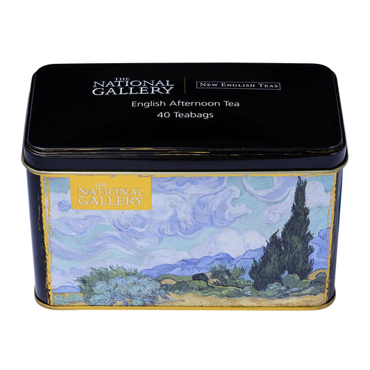 Wheatfield With Cypresses by Vincent Van Gogh - Classic Tea Tin - 40 English Afternoon Teabags Tea Tins New English Teas 