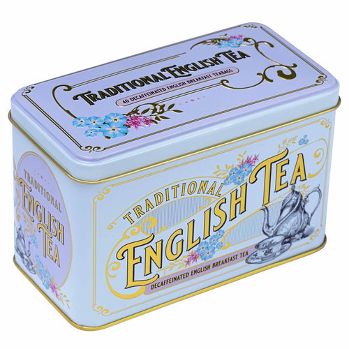 Vintage Victorian Powder-Blue Tea Caddy with 40 1869 Blend Teabags Black Tea New English Teas 