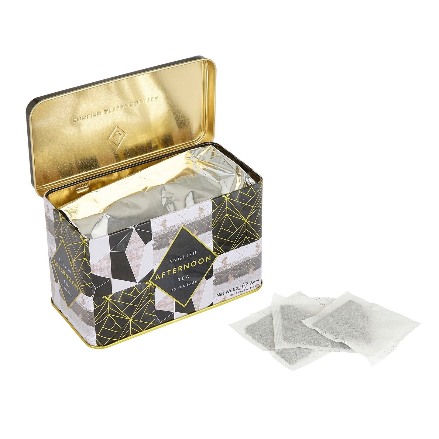 Art Deco Afternoon Tea Tin 40 Teabags Black Tea New English Teas 