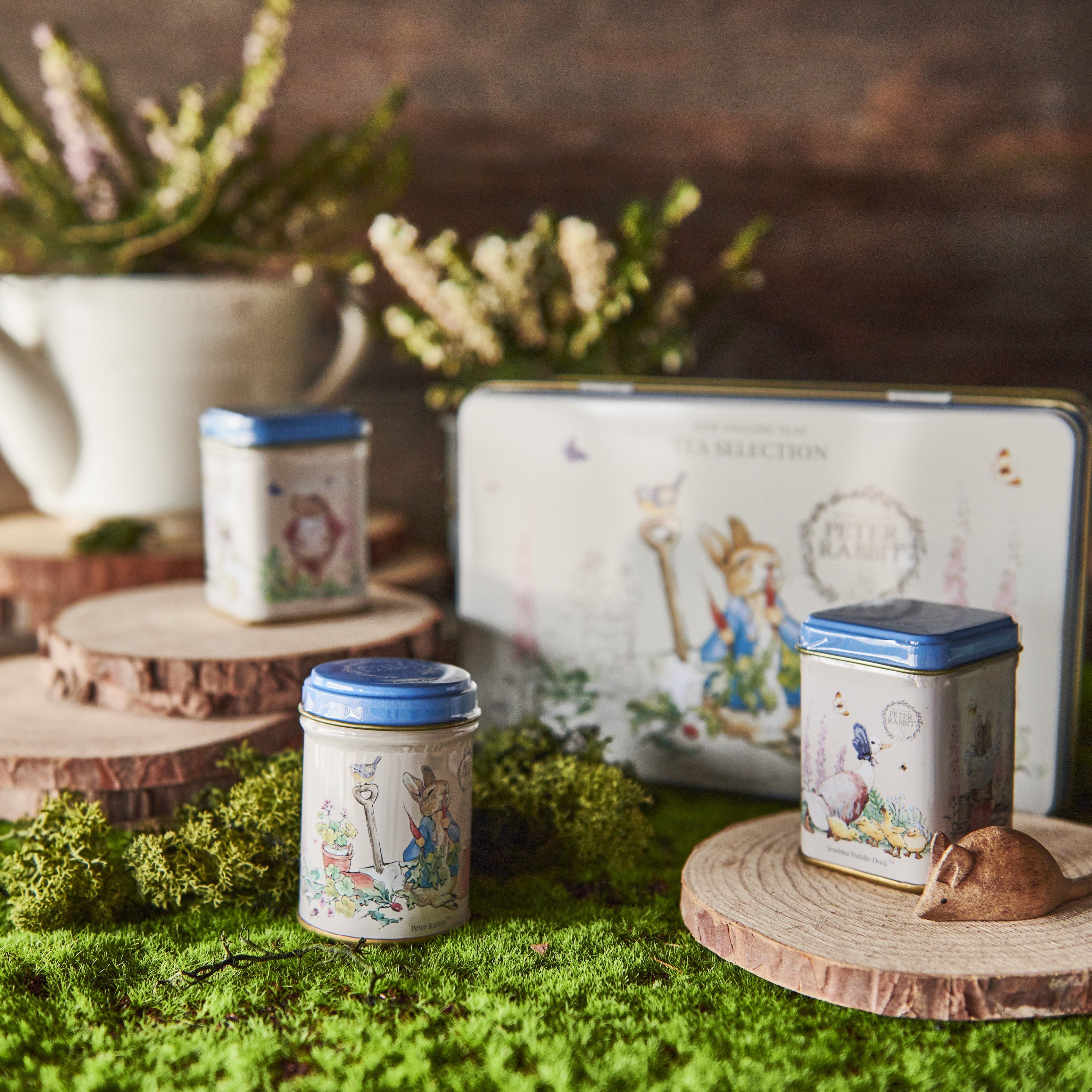 Beatrix Potter Tea Tin Gift Set, teabags and loose-leaf Black Tea New English Teas 