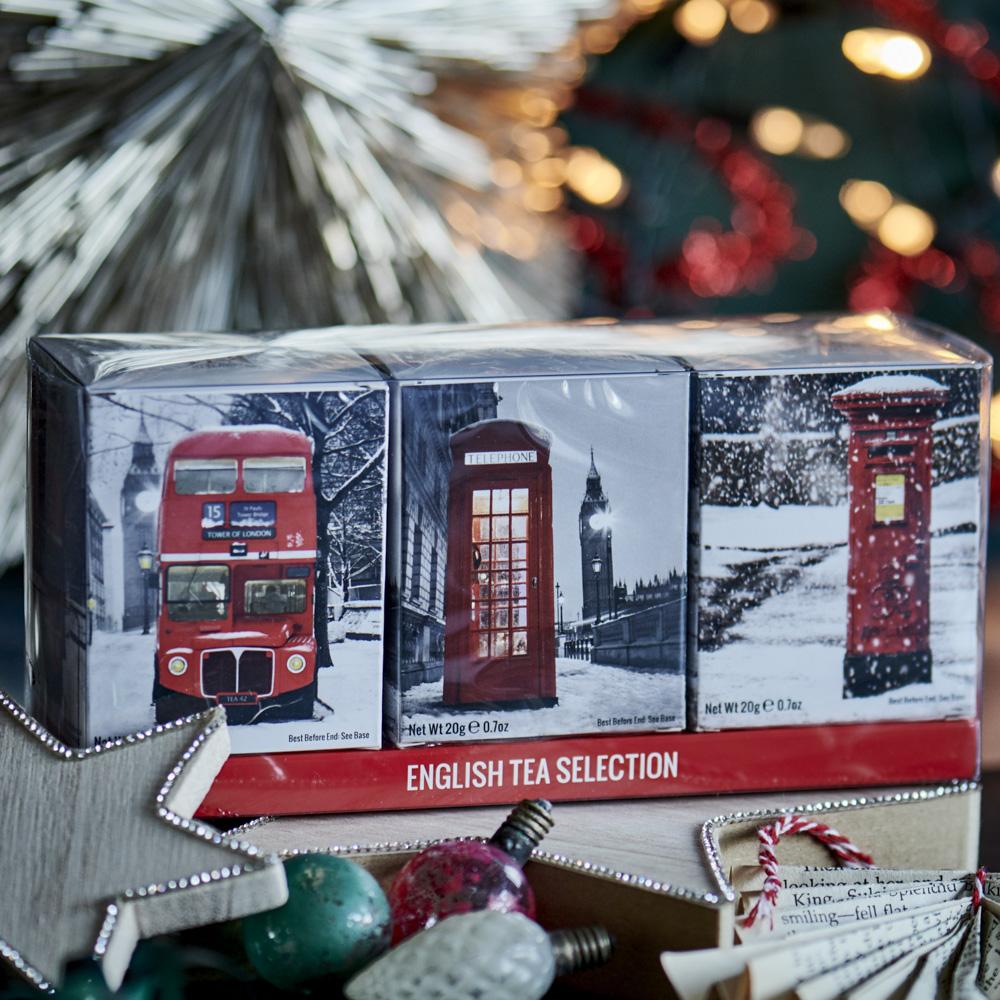 British Icons In The Snow Triple Tea Gift Pack Black Tea New English Teas 