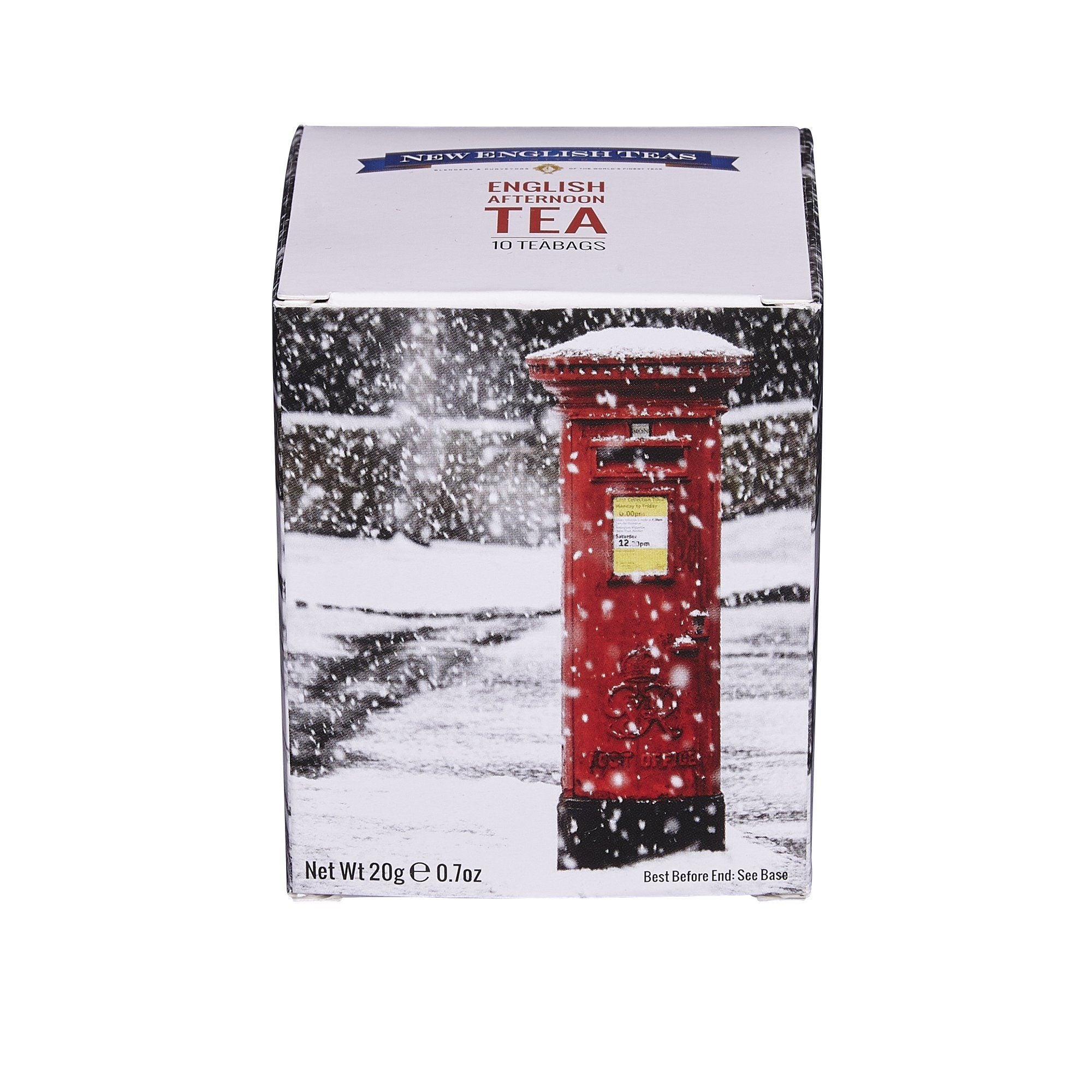 English Post Box Snow Scene Afternoon Tea 10 Teabag Carton Black Tea New English Teas 