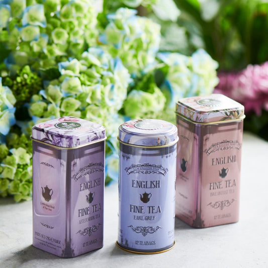 Floral Tea Tins Gift with teabags Black Tea New English Teas 