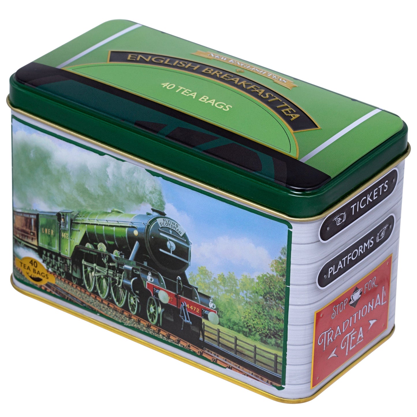 Flying Scotsman Tea Tin with 40 English Breakfast Teabags Black Tea New English Teas 
