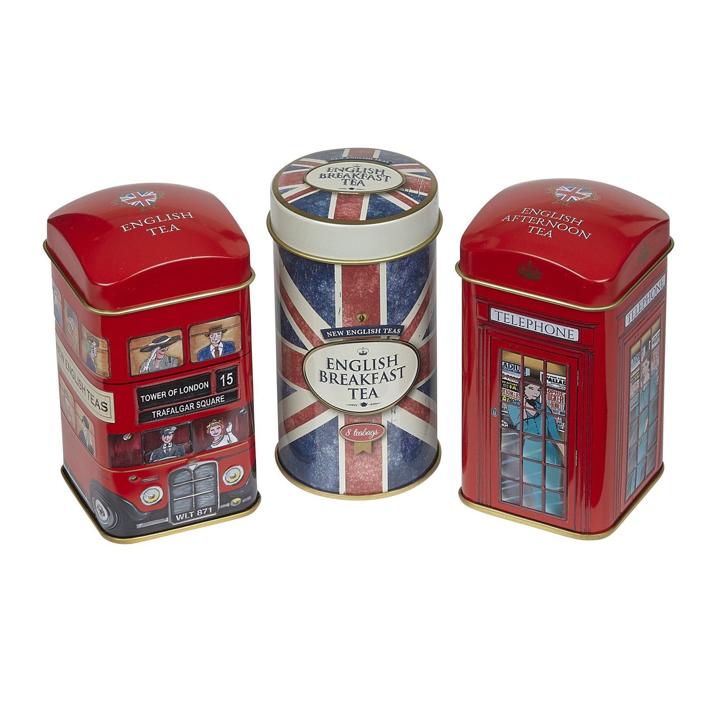 Heritage Tea Selection Triple Tea Tins 28 Teabag Gift Pack Union Jack Black Tea New English Teas 