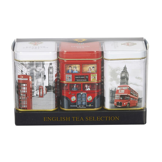Iconic London Triple English Tea Mini Tin Gift Pack Black Tea New English Teas 