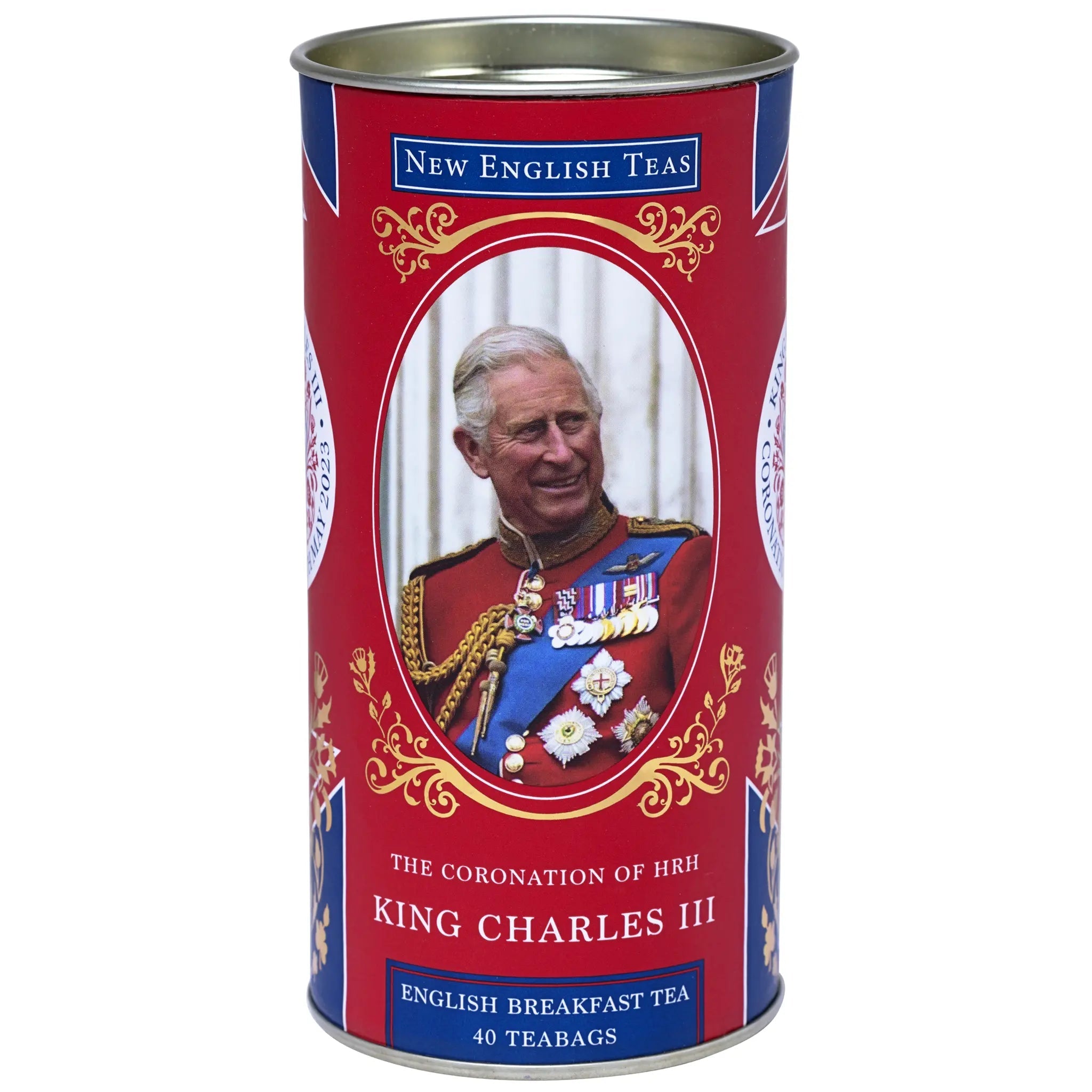 King Charles III Coronation Tea Drum Tea Tins New English Teas 