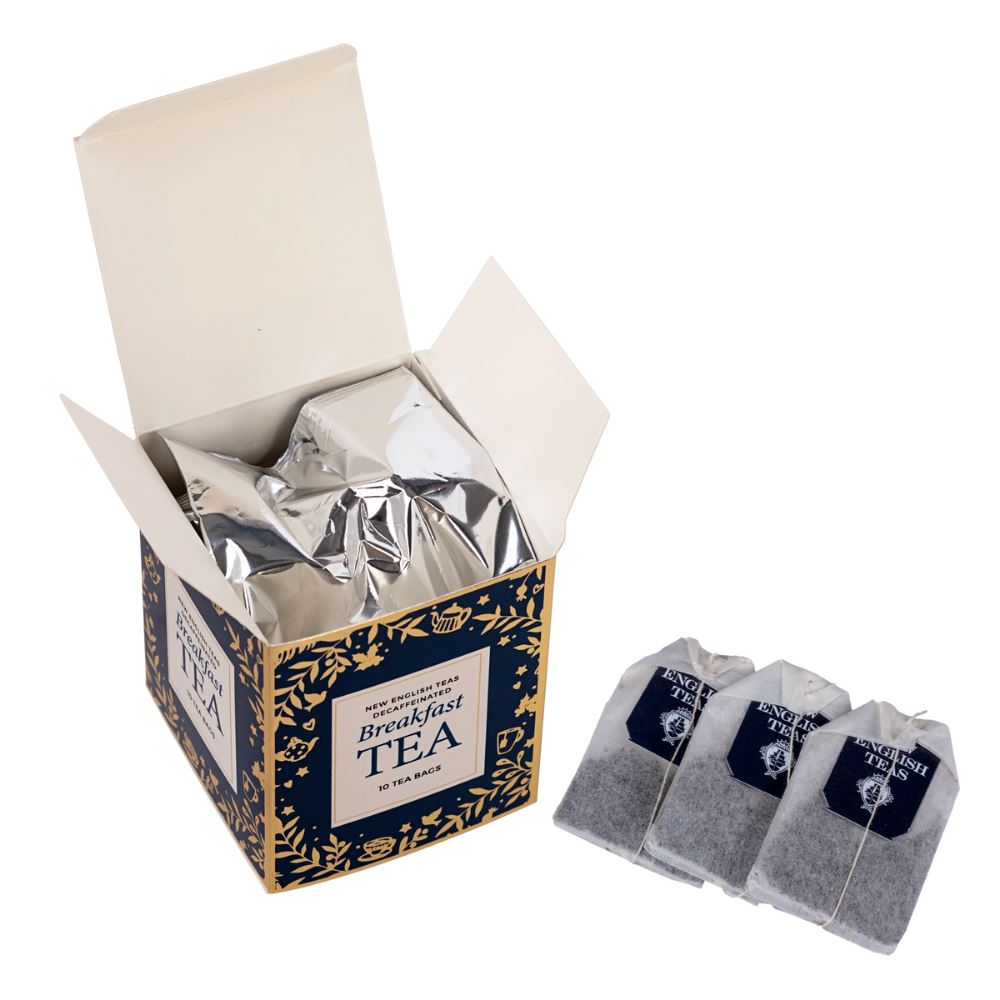 Navy Christmas Teabag Box with 10 Breakfast Tea Teabags Black Tea New English Teas 