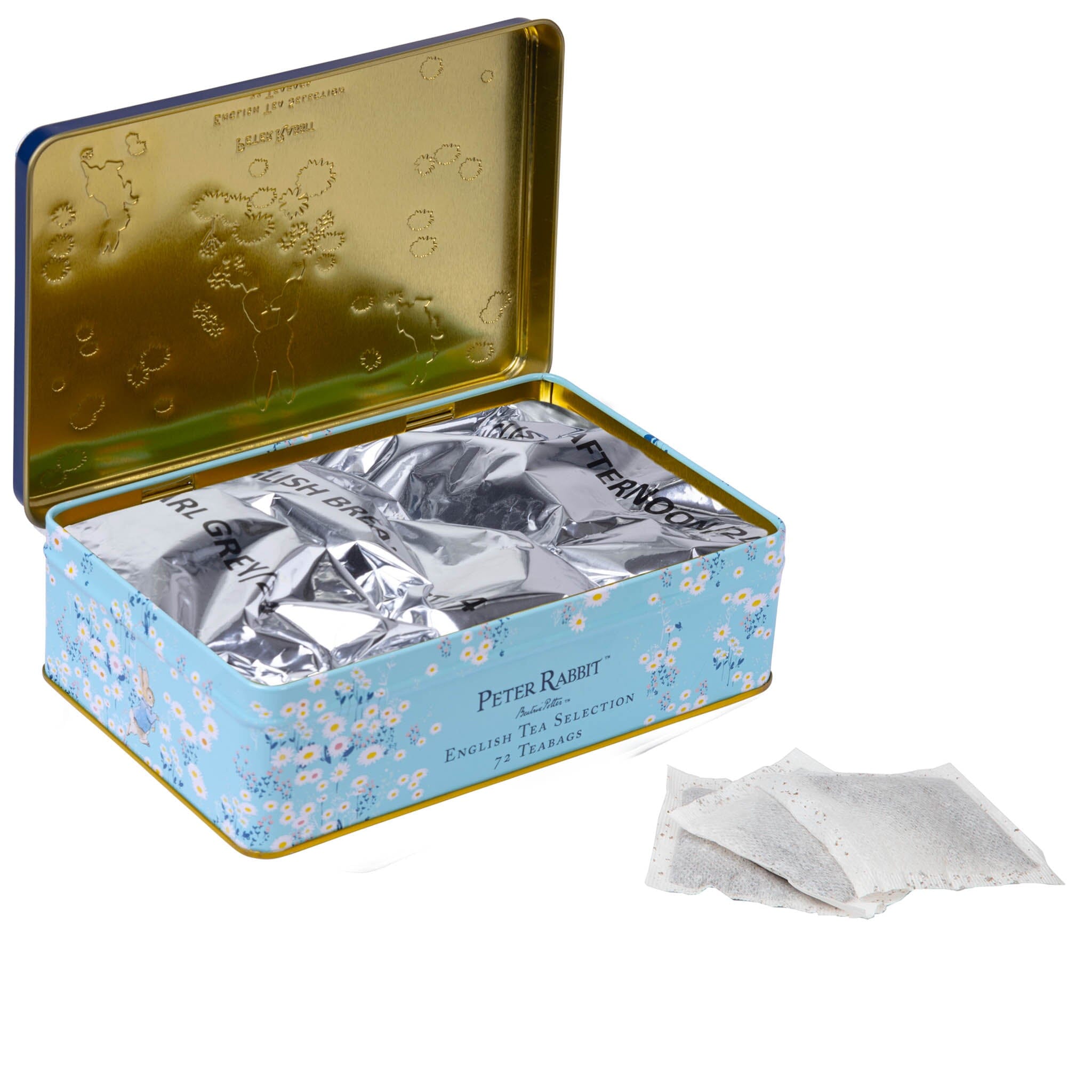 Peter Rabbit Daisies Tea Selection Tin with 72 Teabags Tea Tins New English Teas 