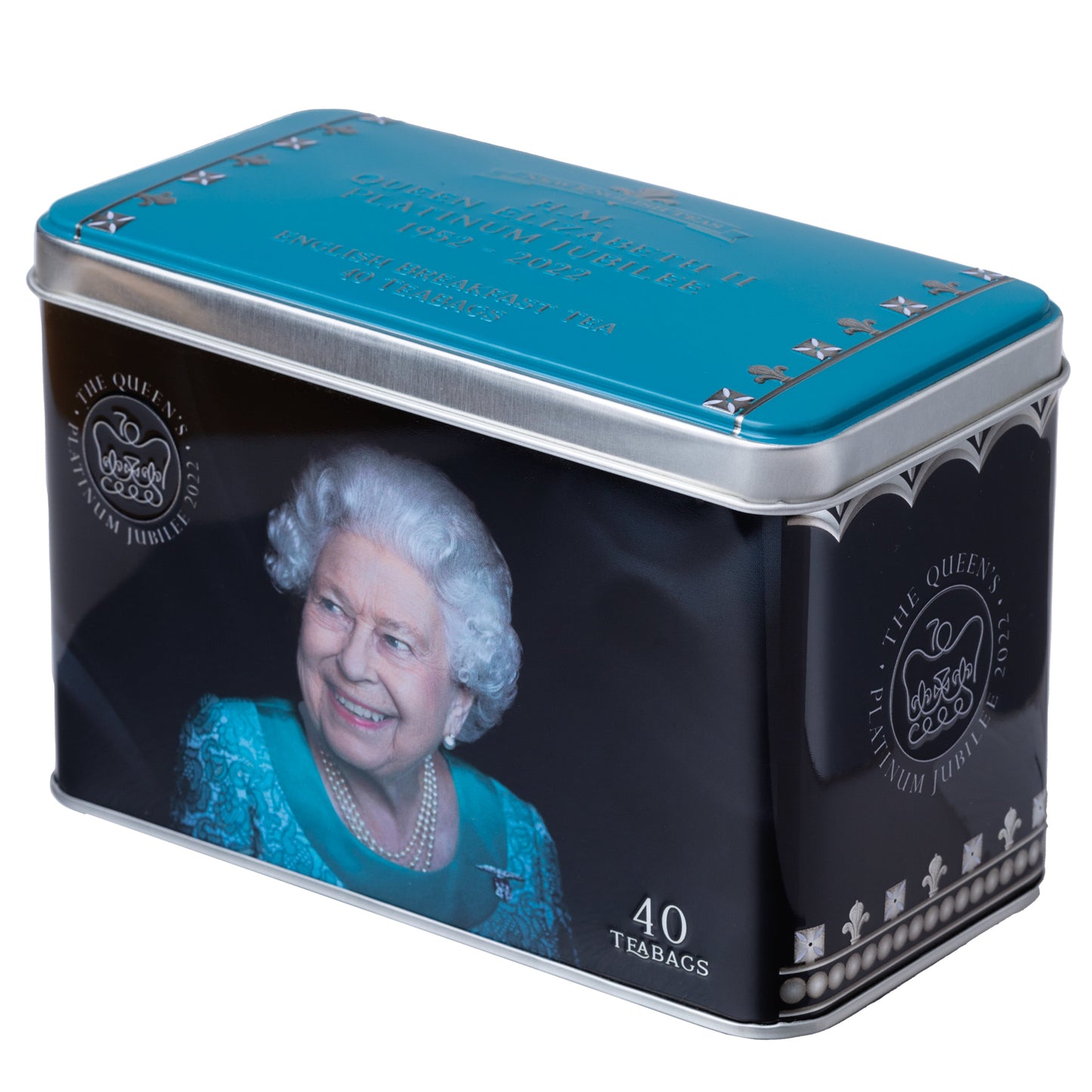 Queen Elizabeth II Platinum Jubilee 2022 Tea Tin with 40 English Breakfast Teabags Black Tea New English Teas 