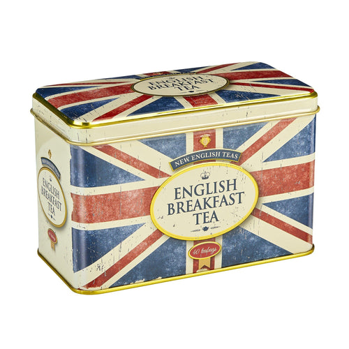 Union Jack Tea Tin with 40 English Breakfast teabags Black Tea New English Teas 