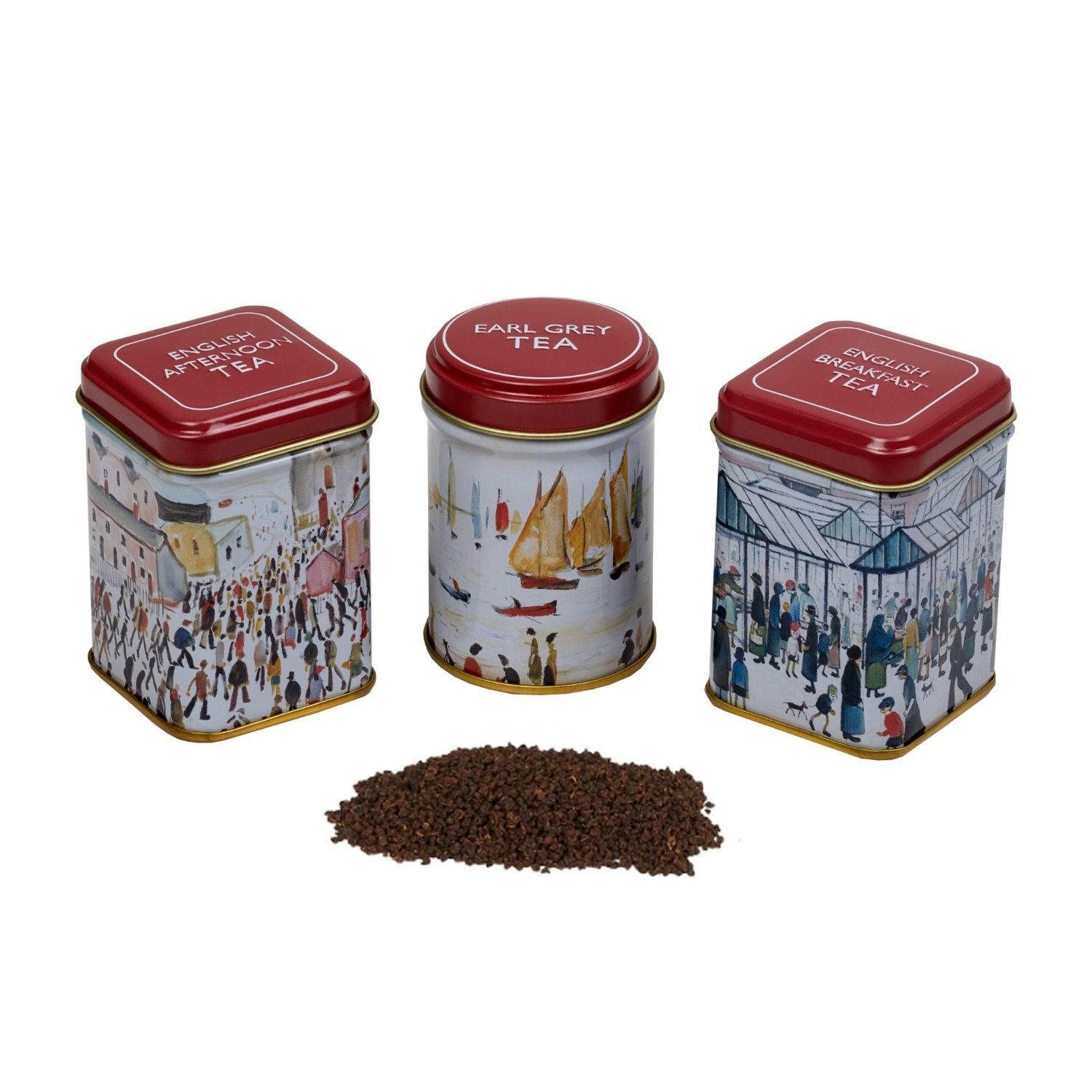 The Lowry Mini Tea Tins Gift Set, with loose-leaf tea Black Tea New English Teas 