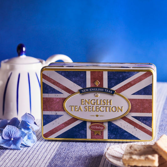 Union Jack Tea Tin with 100 teabag selection Black Tea New English Teas 