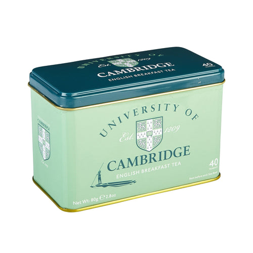 University Of Cambridge Tea Tin with 40 English Breakfast teabags Black Tea New English Teas 