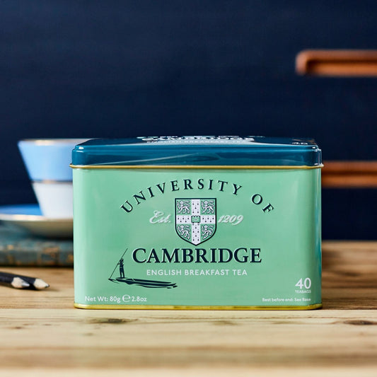 University Of Cambridge Tea Tin with 40 English Breakfast teabags Black Tea New English Teas 