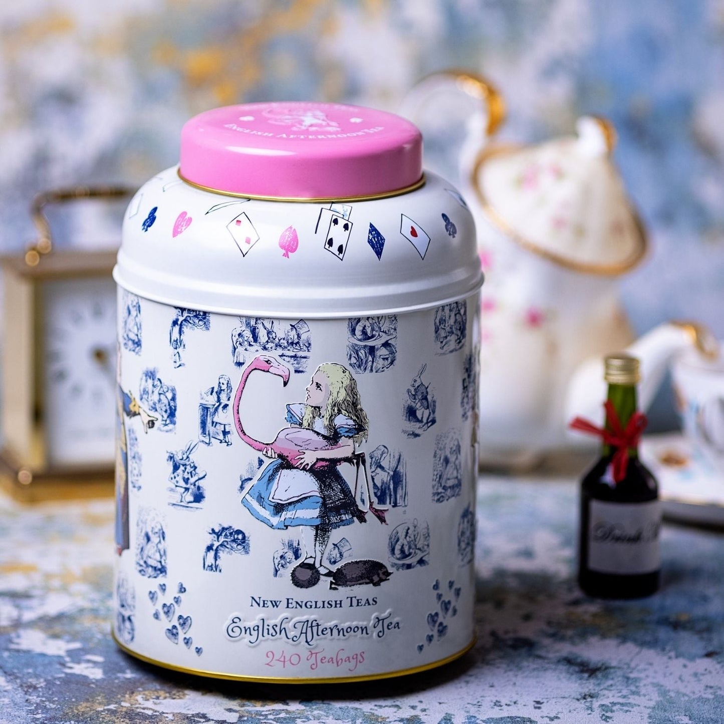 Vintage Alice in Wonderland Tea Caddy with 240 English Afternoon Teabags Black Tea New English Teas 