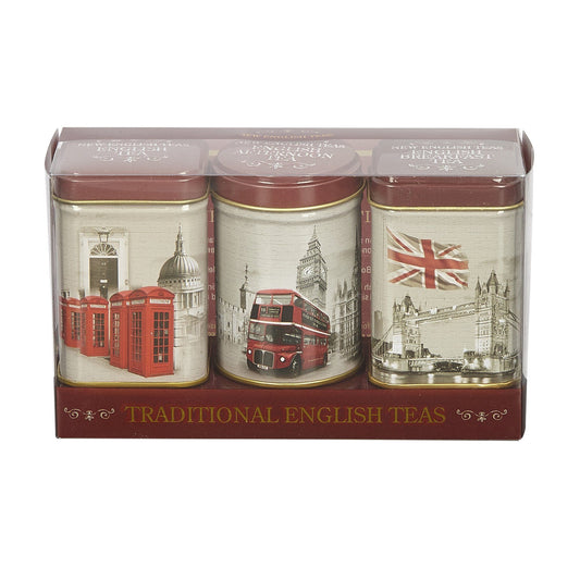 Vintage England Triple Tea Selection Mini Tin Gift Pack Black Tea New English Teas 