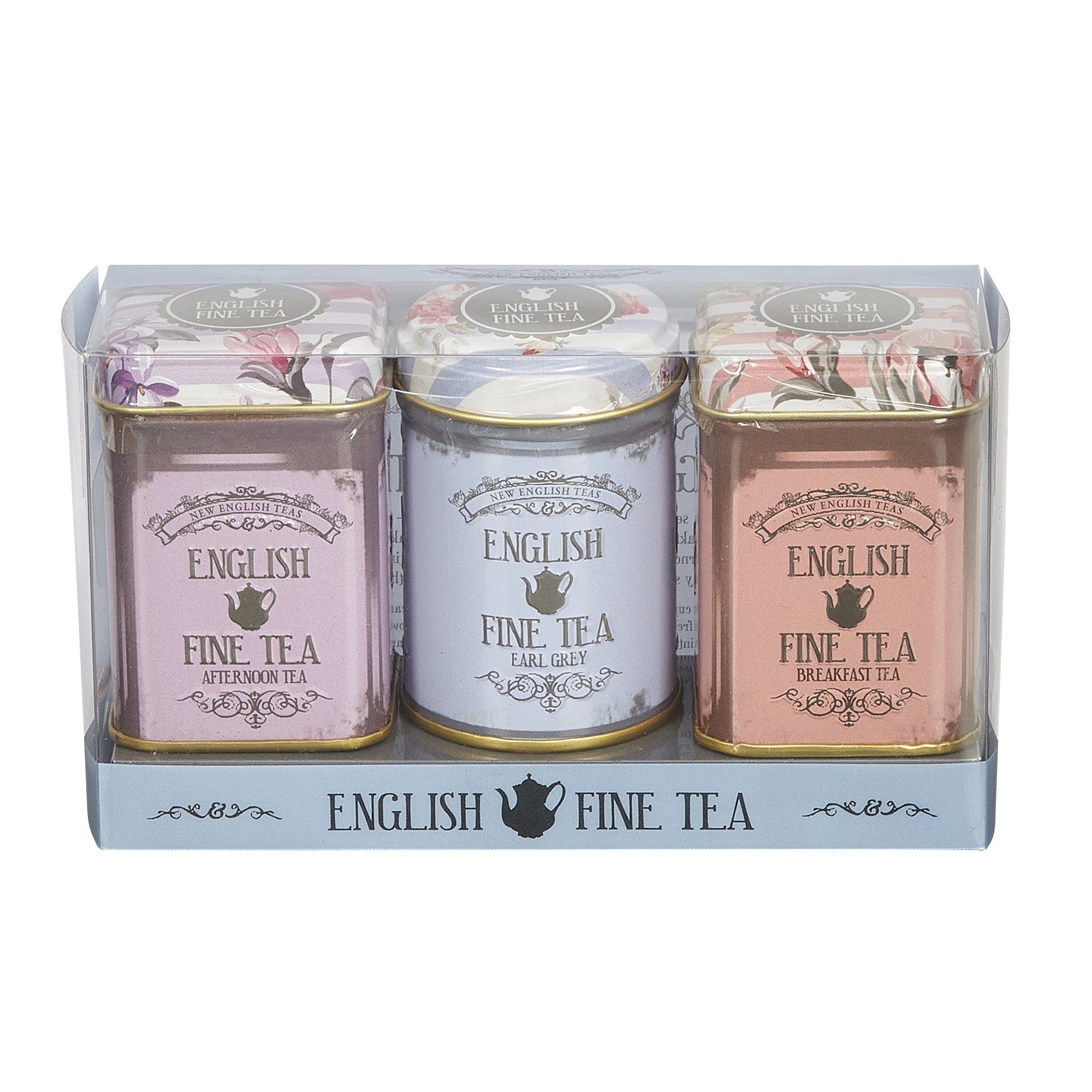 Vintage Floral Triple English Tea Selection Mini Tin Gift Pack Black Tea New English Teas 