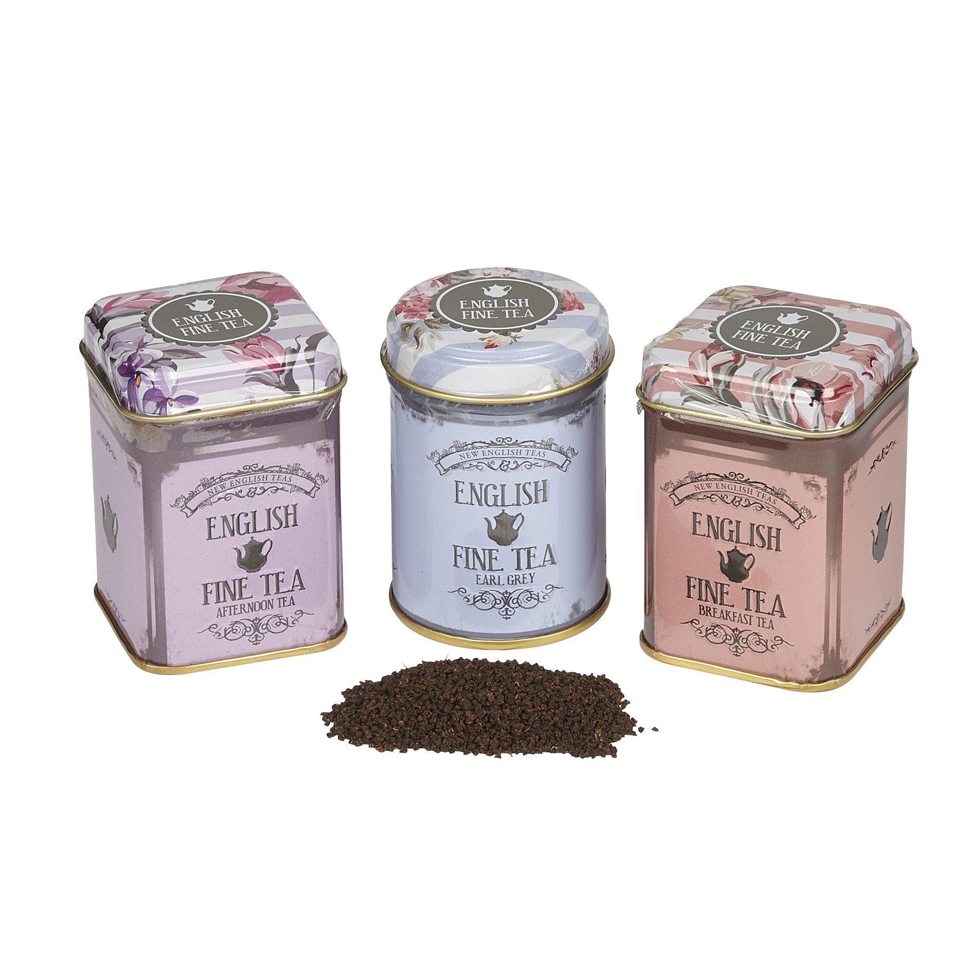 Vintage Floral Triple English Tea Selection Mini Tin Gift Pack Black Tea New English Teas 