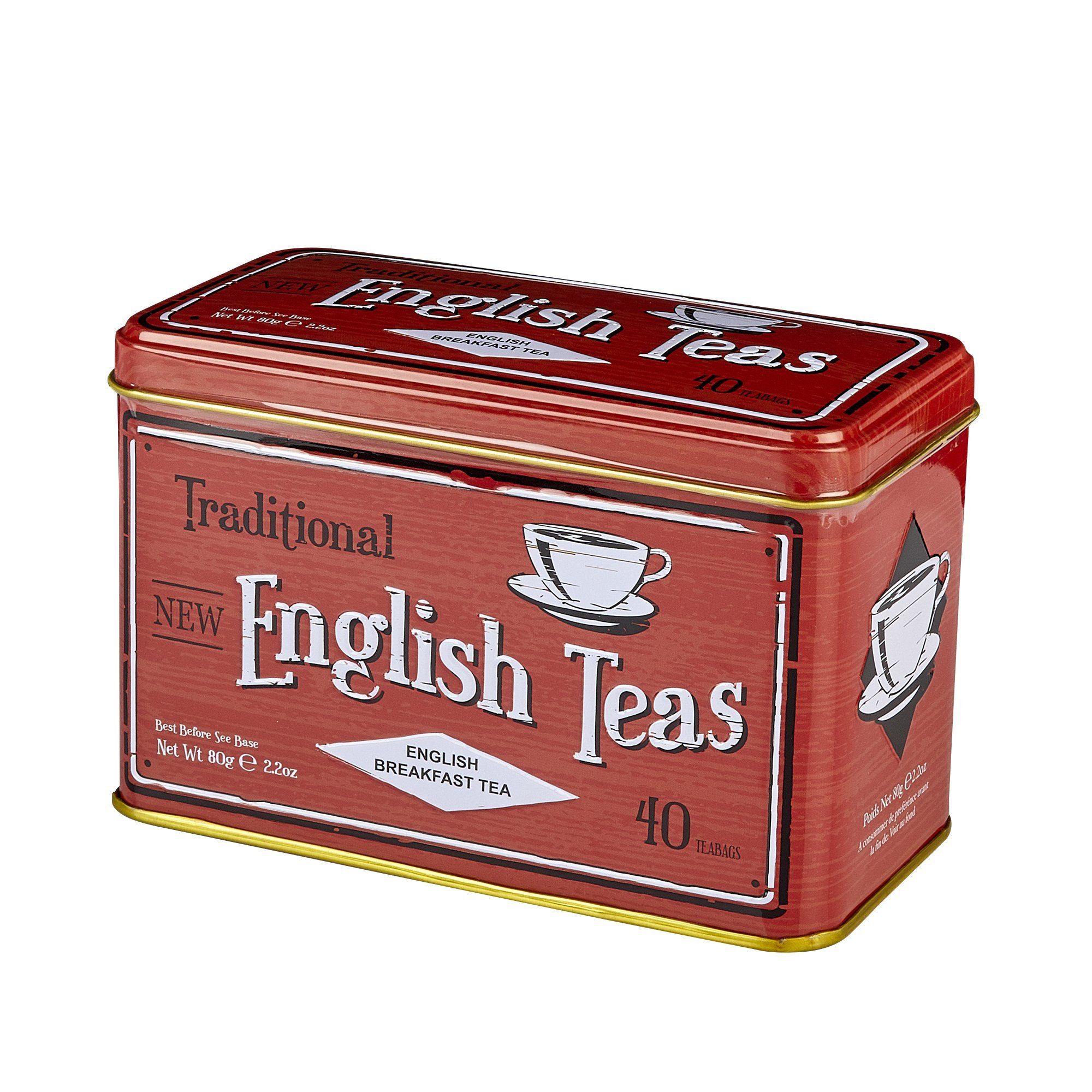Vintage Selection English Breakfast Tea Tin 40 Teabags Black Tea New English Teas 