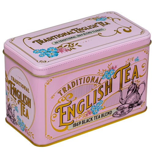 Vintage Victorian Classic Tea Tin - Rose Pink Tea Tins New English Teas 