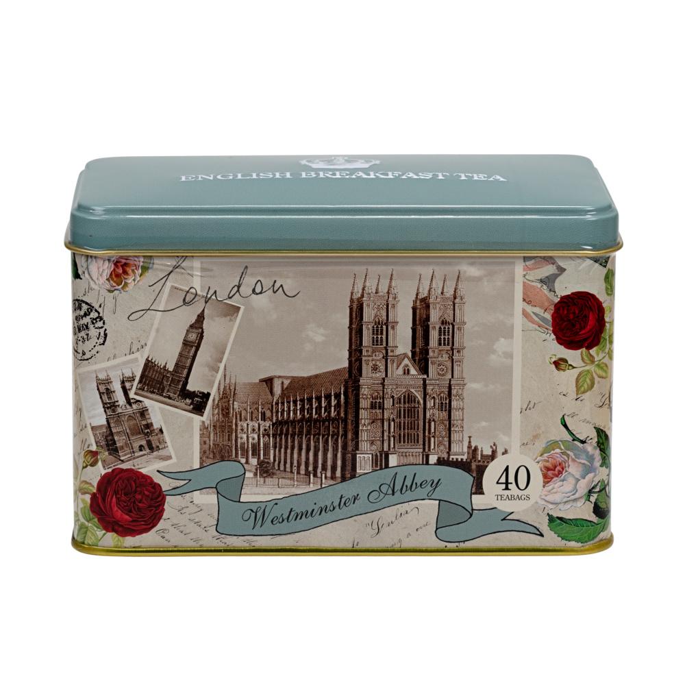 Westminster Abbey Tea Tin with English Breakfast Teabags Black Tea New English Teas 